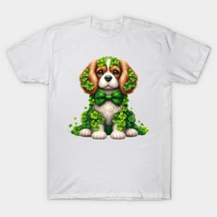 Clover Cavalier King Charles Spaniel Dog St Patricks Day T-Shirt